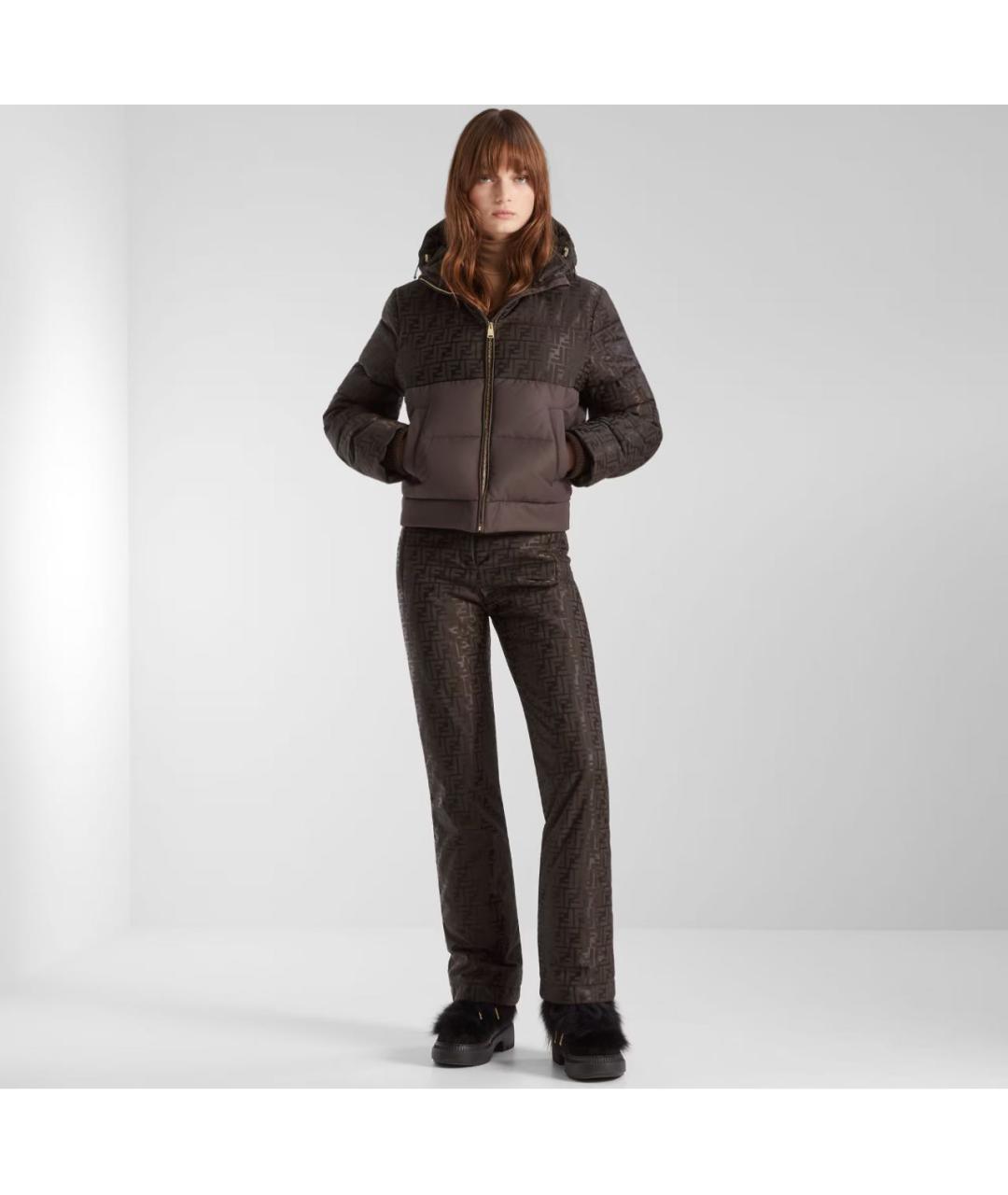 FENDI Коричневые прямые брюки, фото 2