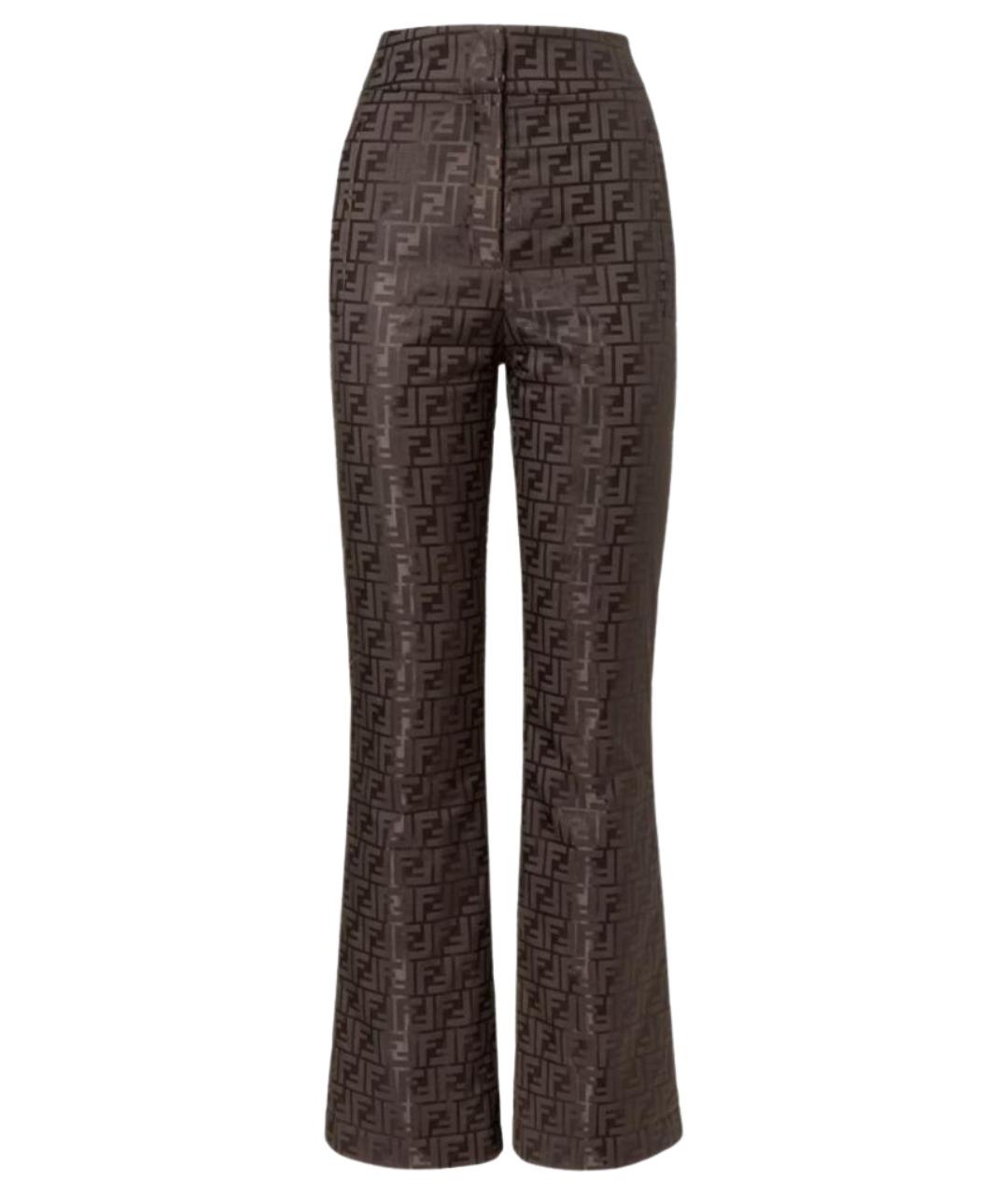 FENDI Коричневые прямые брюки, фото 1