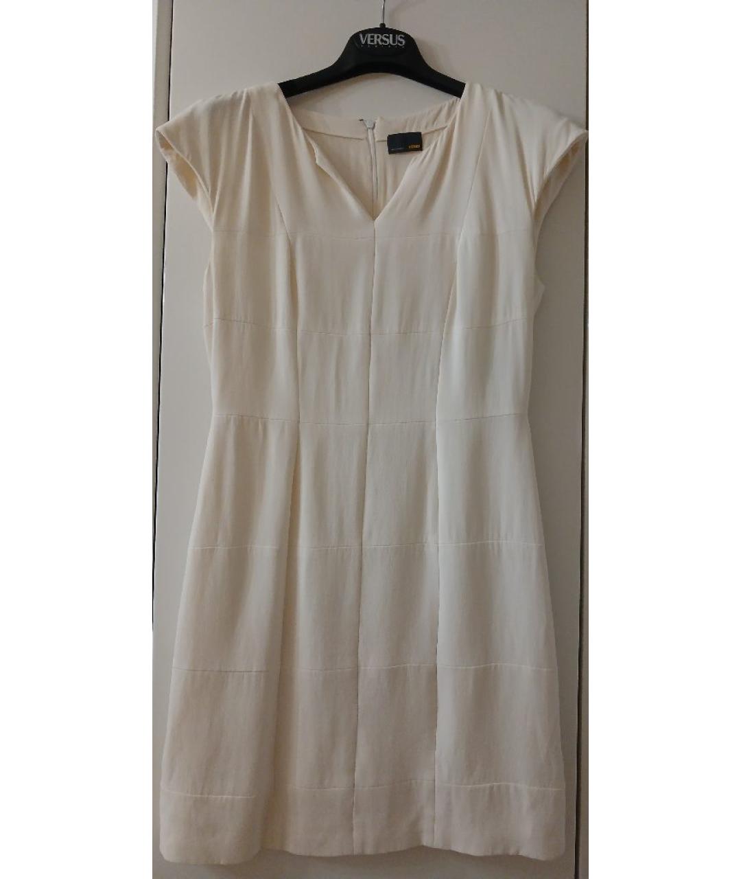 FENDI Бежевое шелковое повседневное платье, фото 9