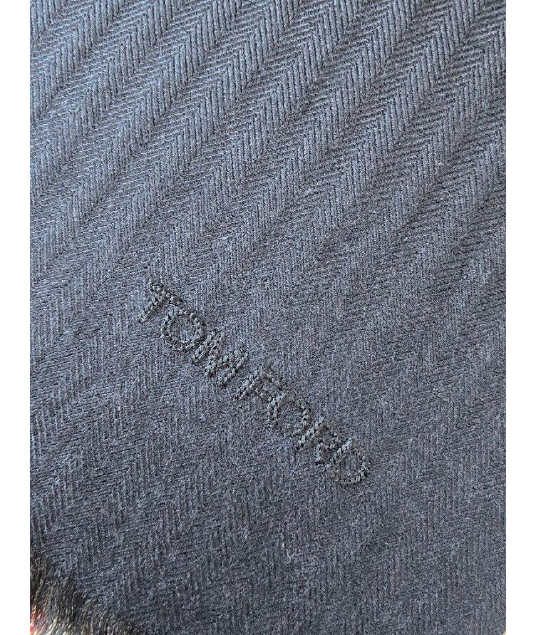 TOM FORD Черный кашемировый шарф, фото 2