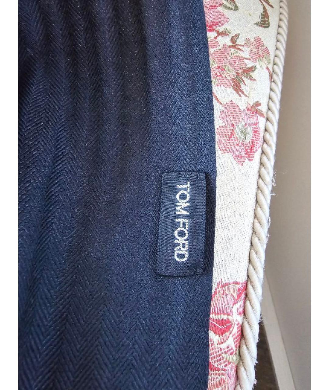 TOM FORD Черный кашемировый шарф, фото 3