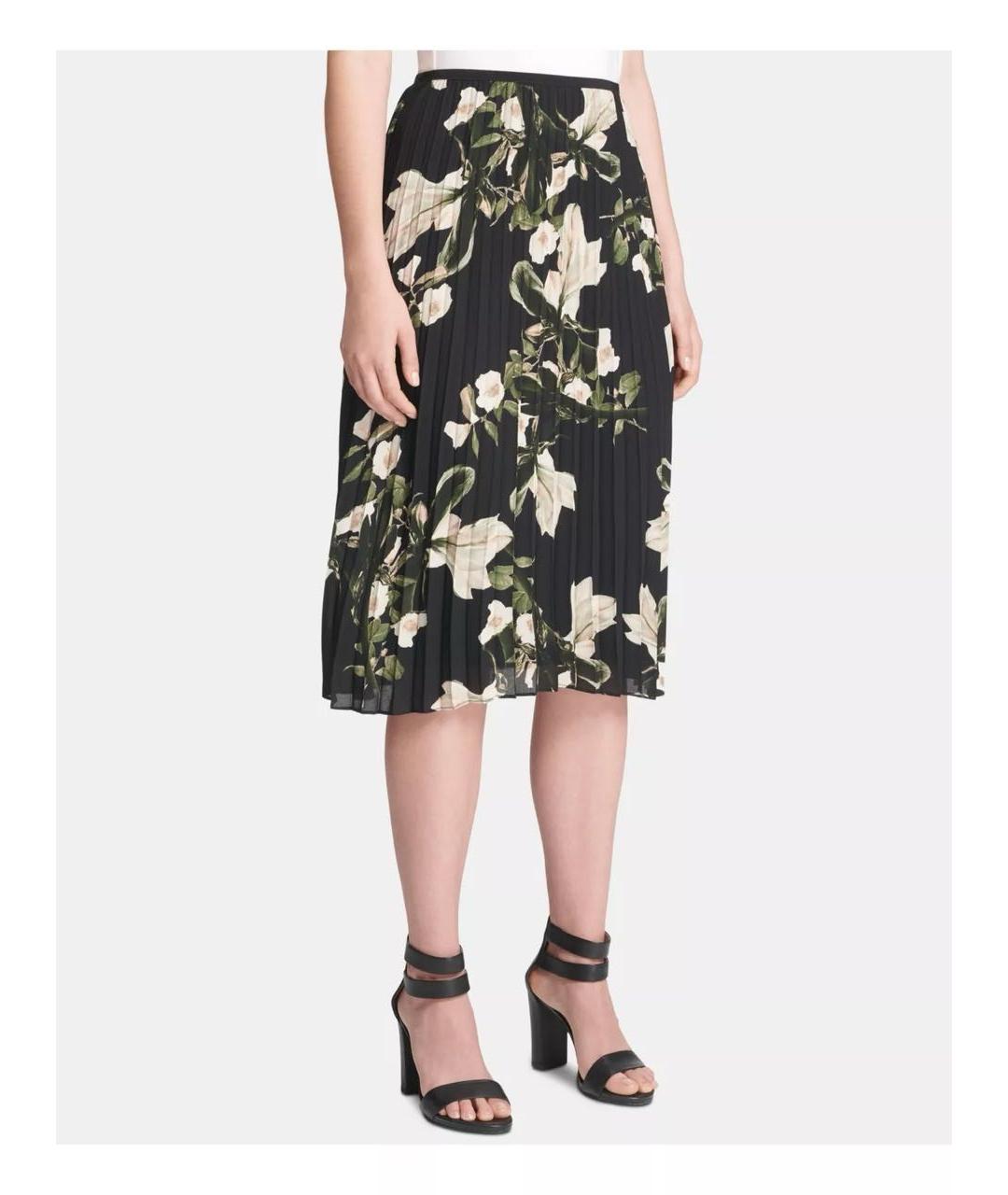 DKNY Черная шифоновая юбка миди, фото 7