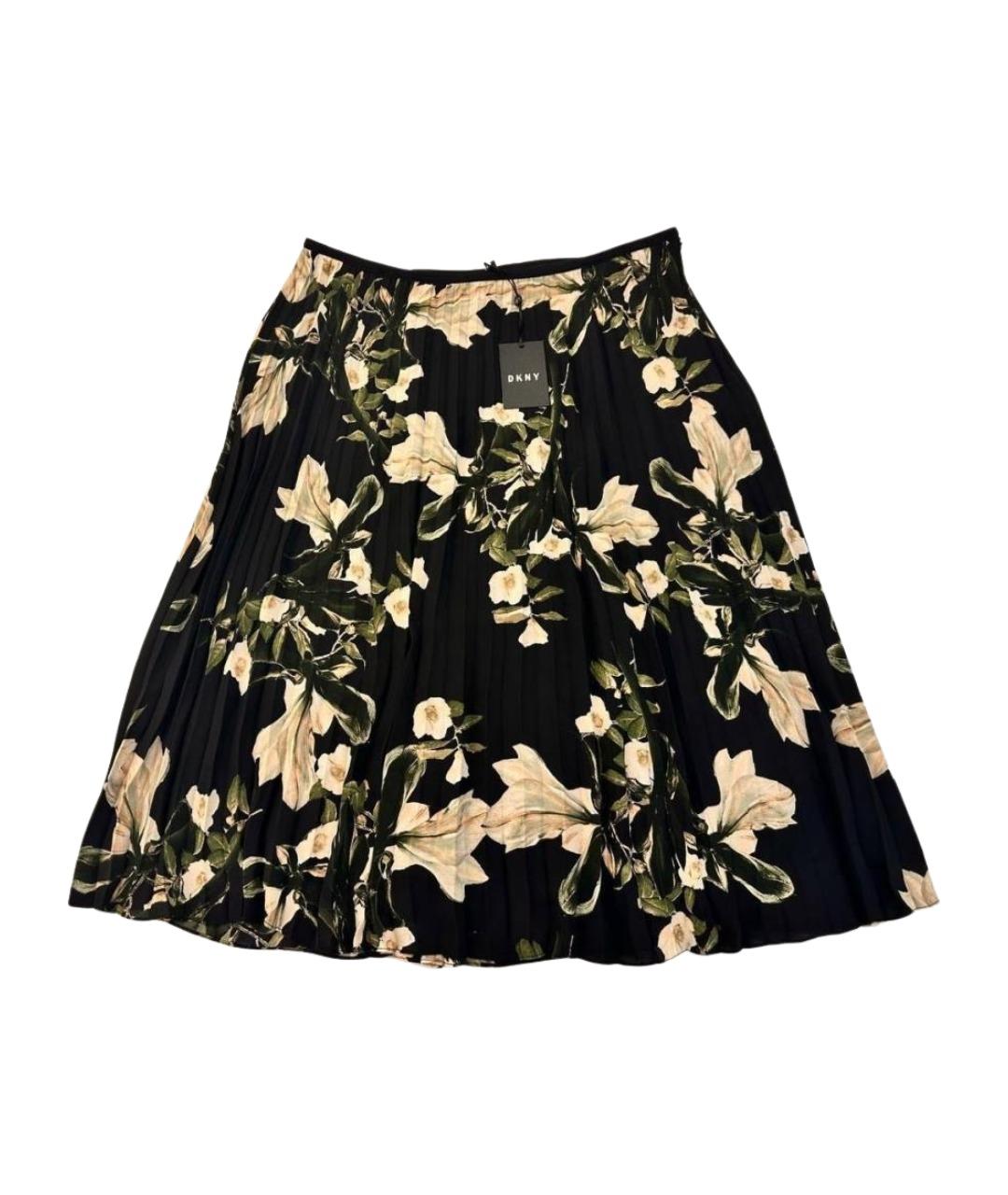 DKNY Черная шифоновая юбка миди, фото 1