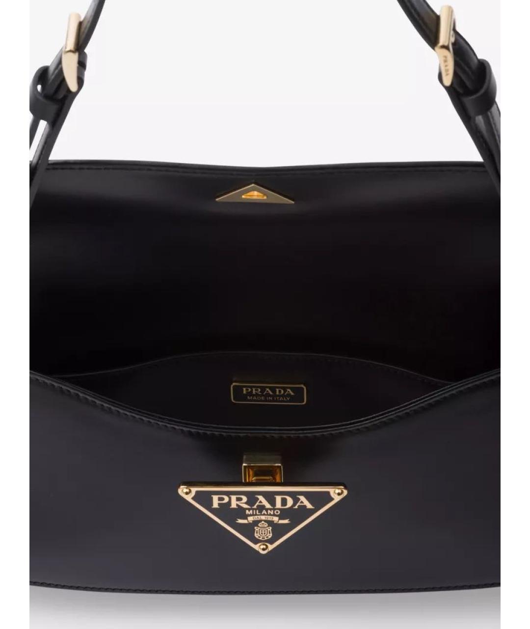 PRADA Черная кожаная сумка через плечо, фото 4