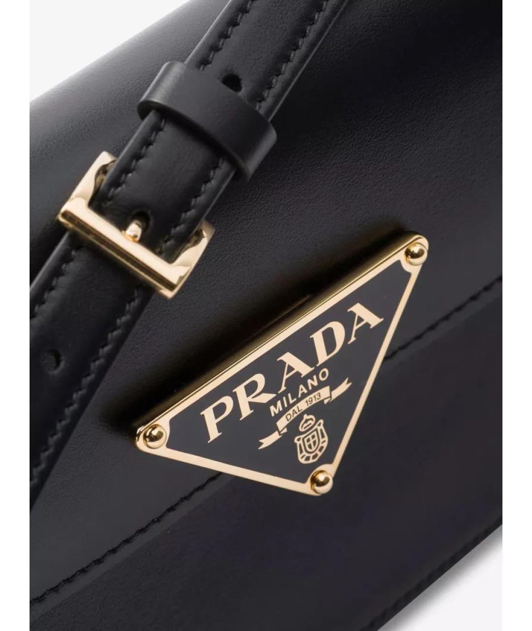 PRADA Черная кожаная сумка через плечо, фото 2