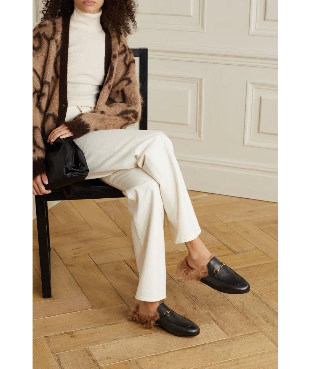 GUCCI Черные кожаные мюли, фото 2