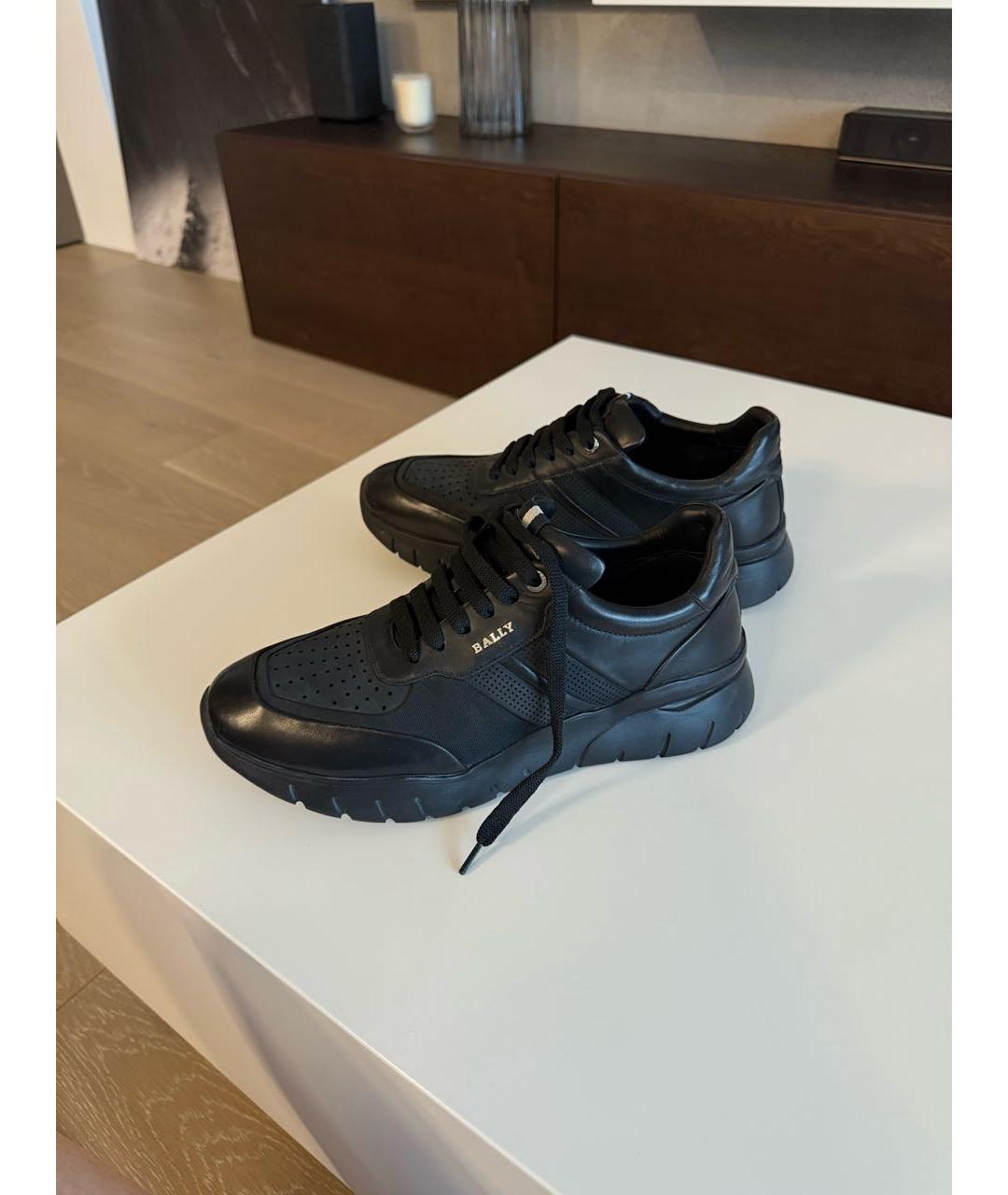 BALLY Черные кожаные высокие кроссовки / кеды, фото 5