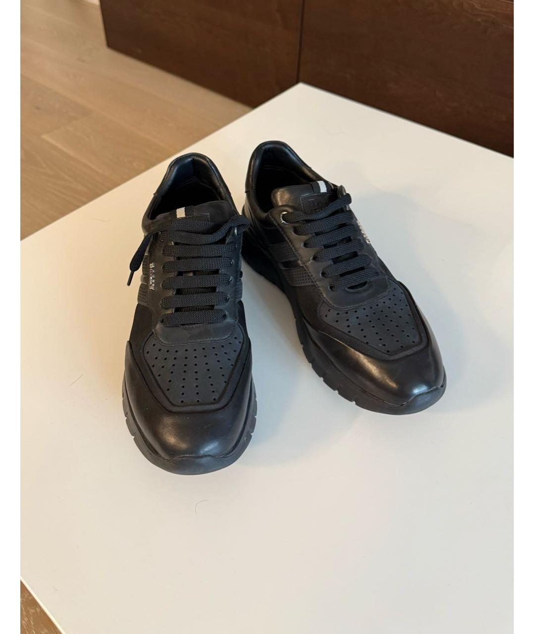 BALLY Черные кожаные высокие кроссовки / кеды, фото 2