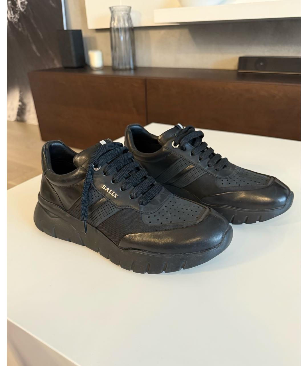 BALLY Черные кожаные высокие кроссовки / кеды, фото 9