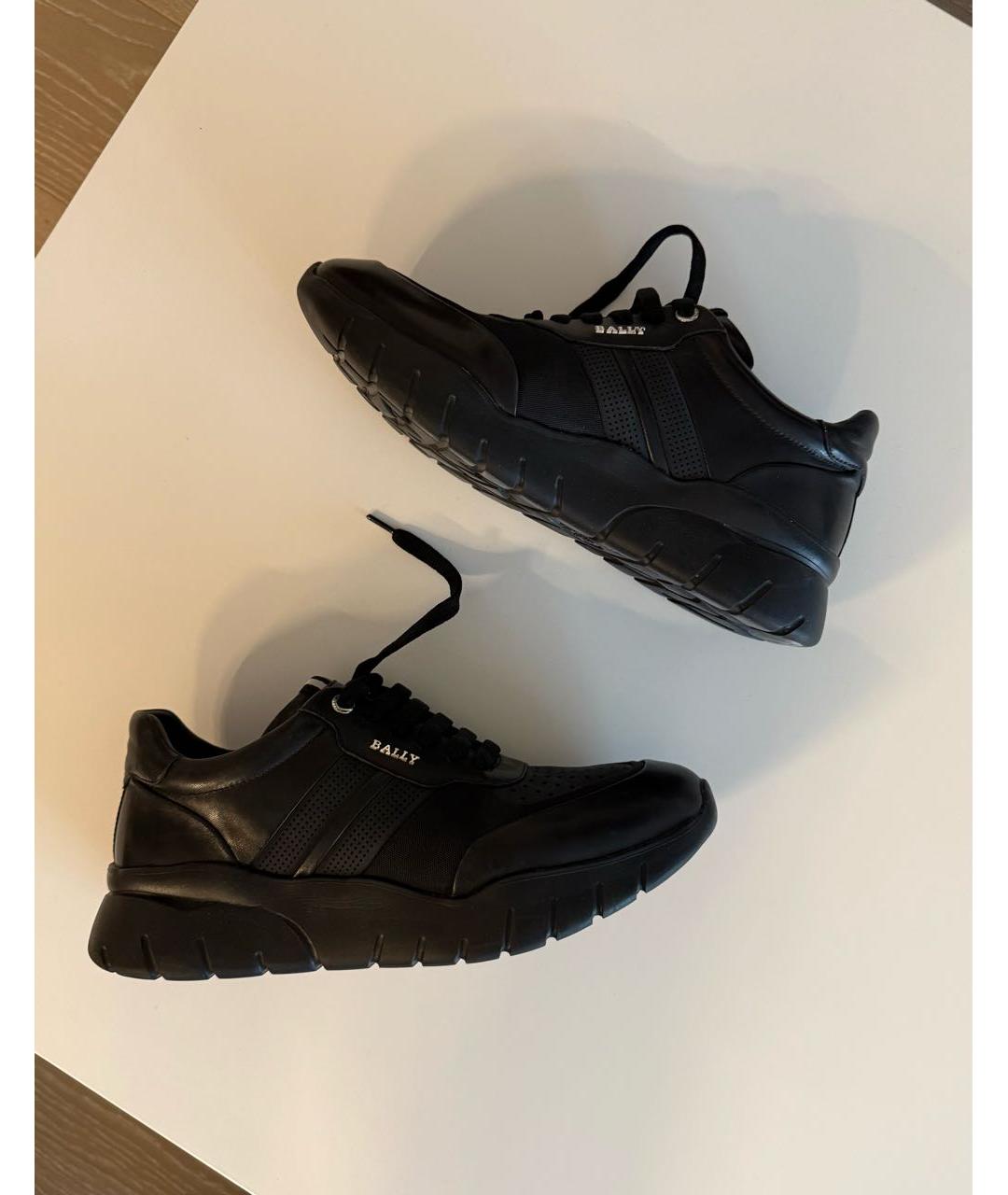 BALLY Черные кожаные высокие кроссовки / кеды, фото 8