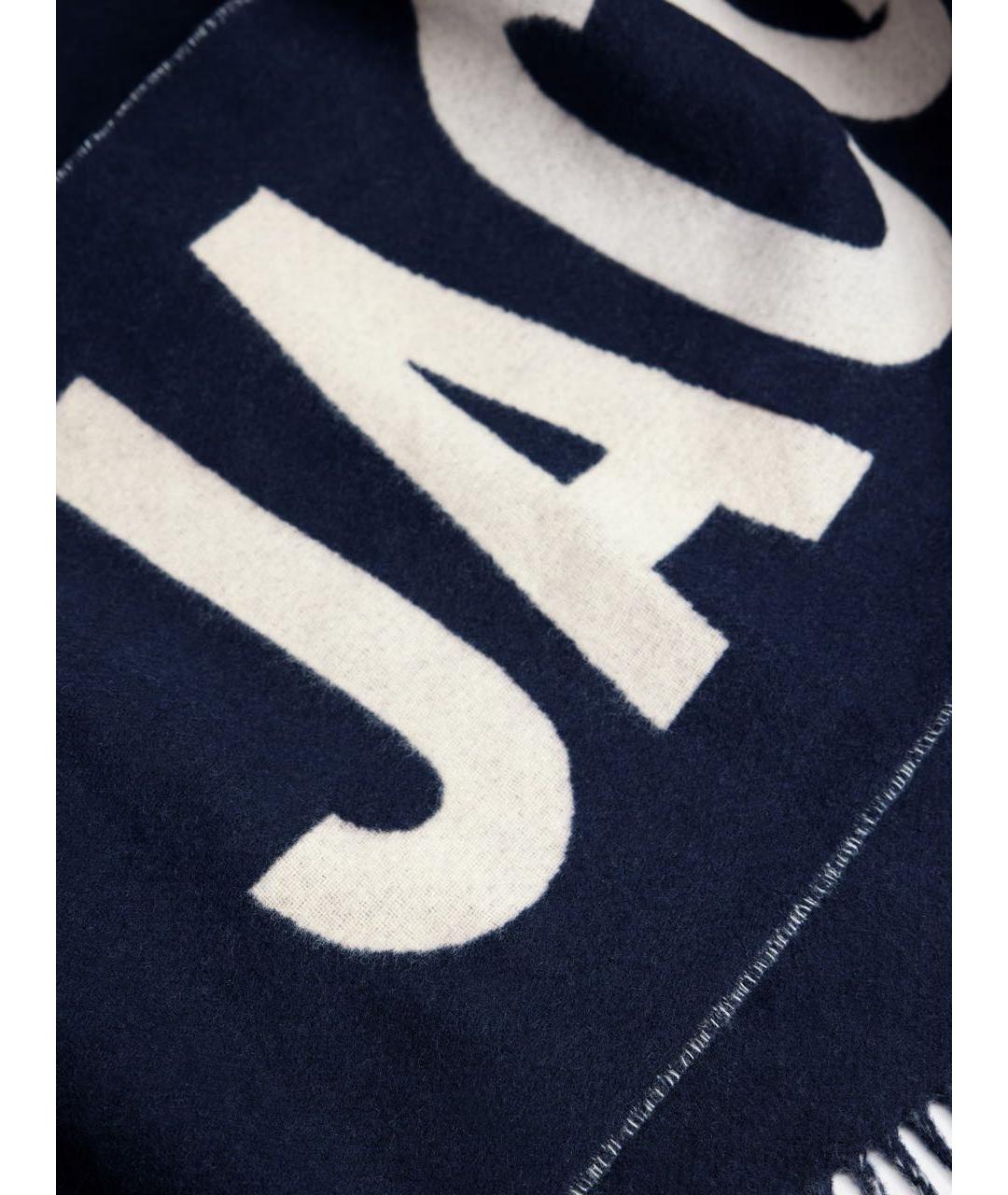 JACQUEMUS Темно-синий шерстяной шарф, фото 3