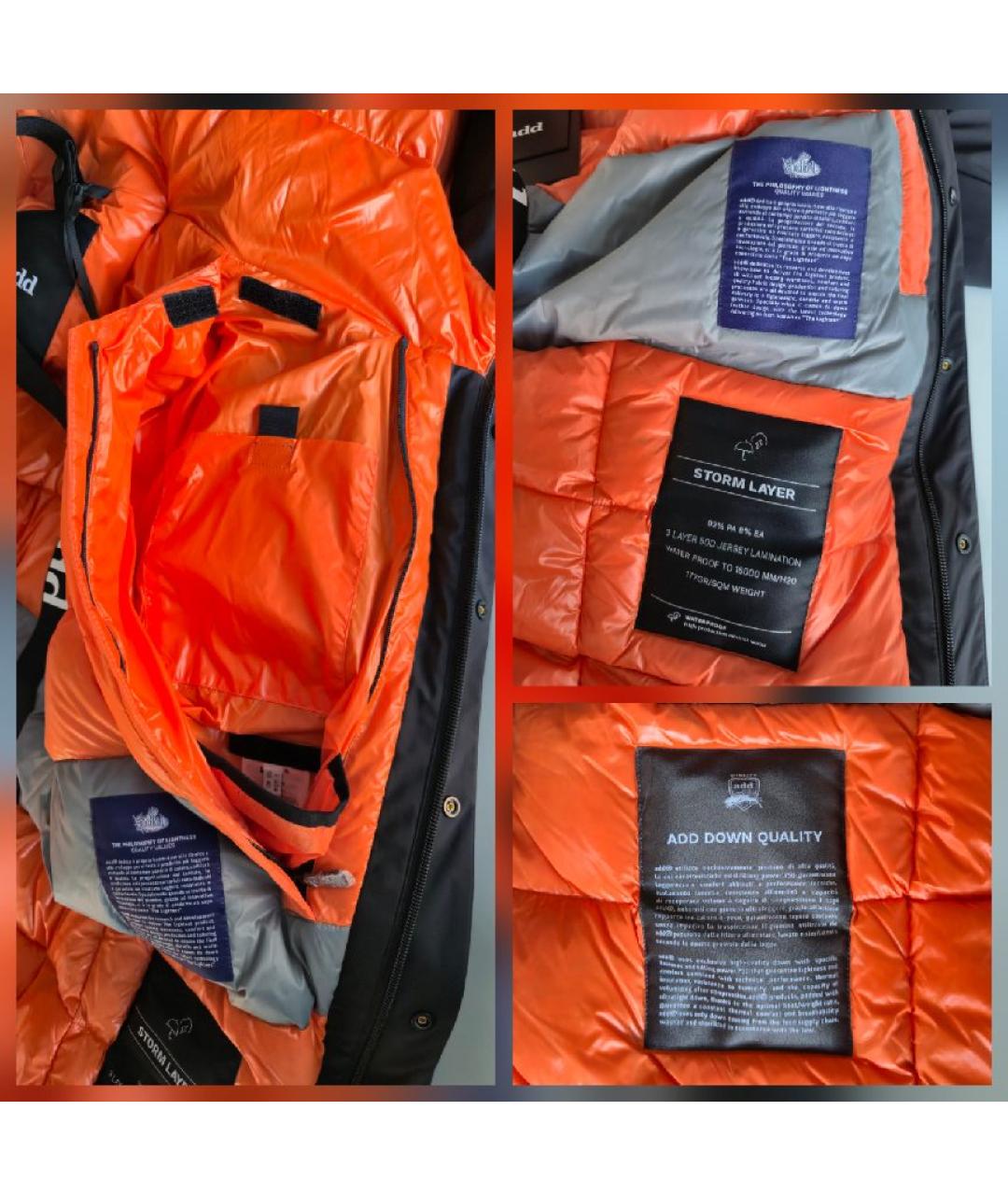 ADD Черный полиамидовый пуховик, фото 5