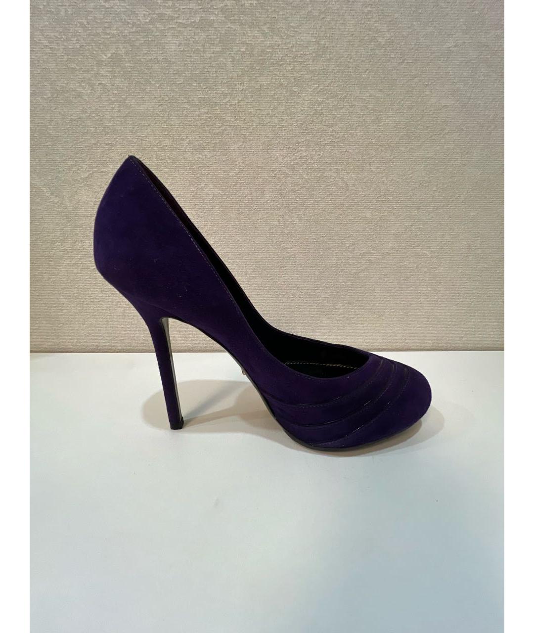 SERGIO ROSSI Фиолетовые замшевые туфли, фото 7