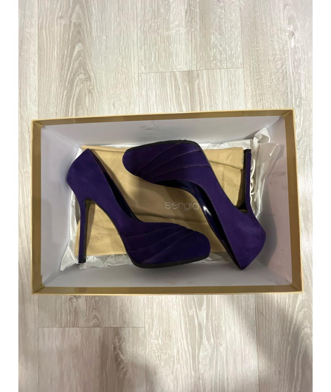 SERGIO ROSSI Фиолетовые замшевые туфли, фото 5