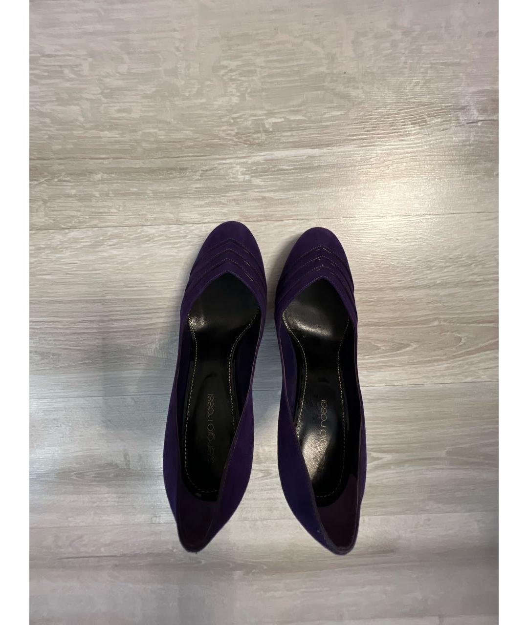 SERGIO ROSSI Фиолетовые замшевые туфли, фото 3