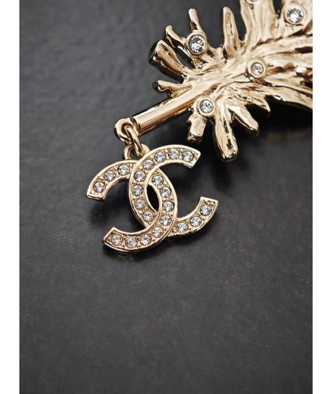 CHANEL Золотая металлическая булавка / брошь, фото 8