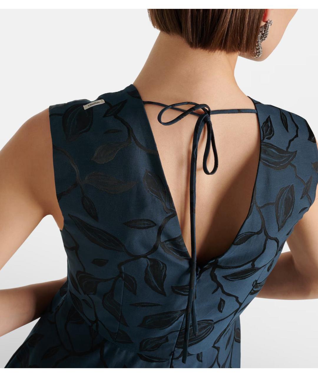 'S MAX MARA Темно-синее шерстяное коктейльное платье, фото 6
