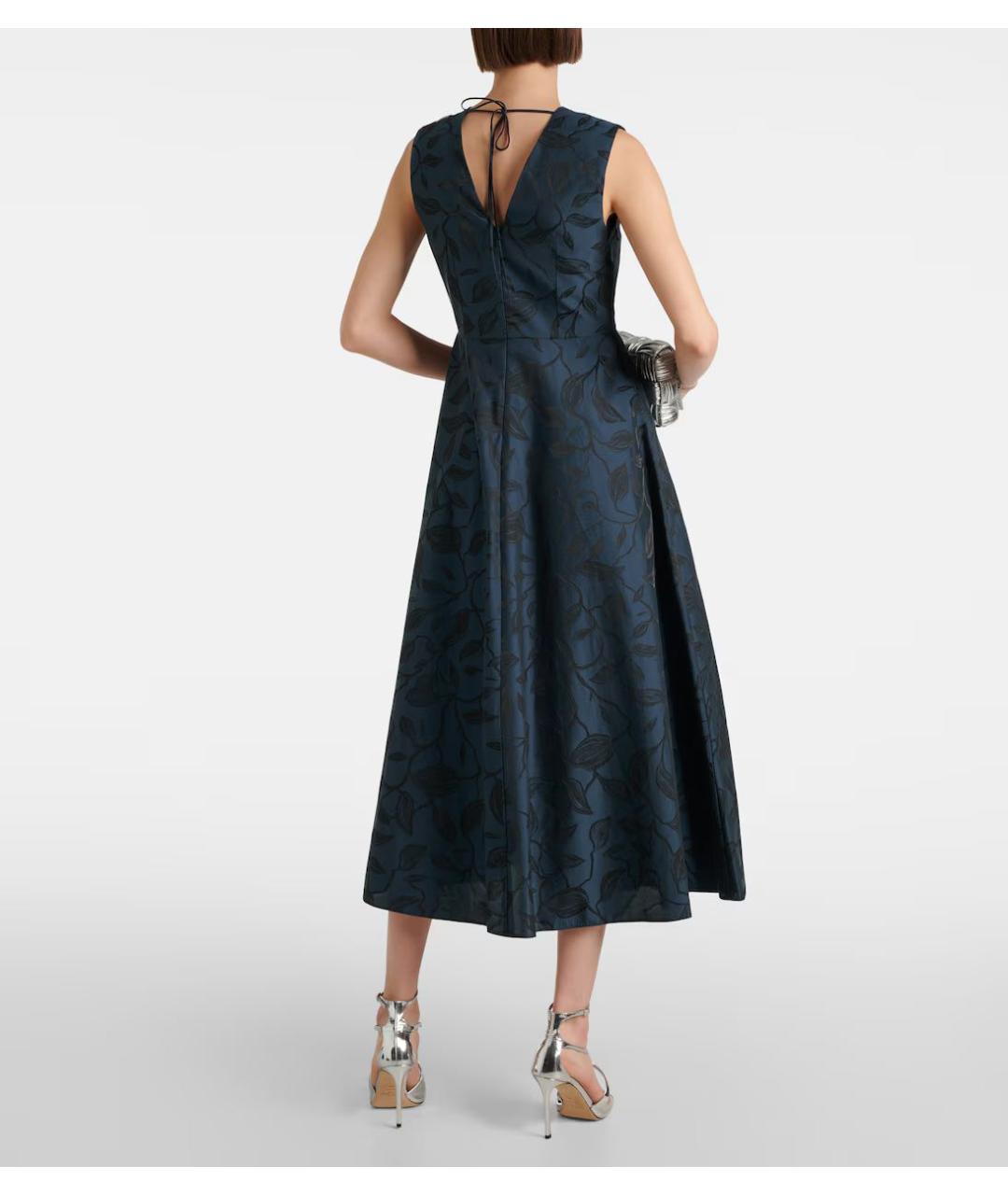 'S MAX MARA Темно-синее шерстяное коктейльное платье, фото 3