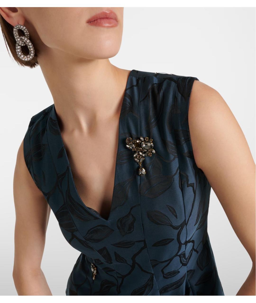 'S MAX MARA Темно-синее шерстяное коктейльное платье, фото 4