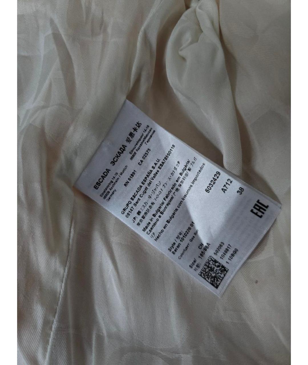 ESCADA Желтый шерстяной жакет/пиджак, фото 6