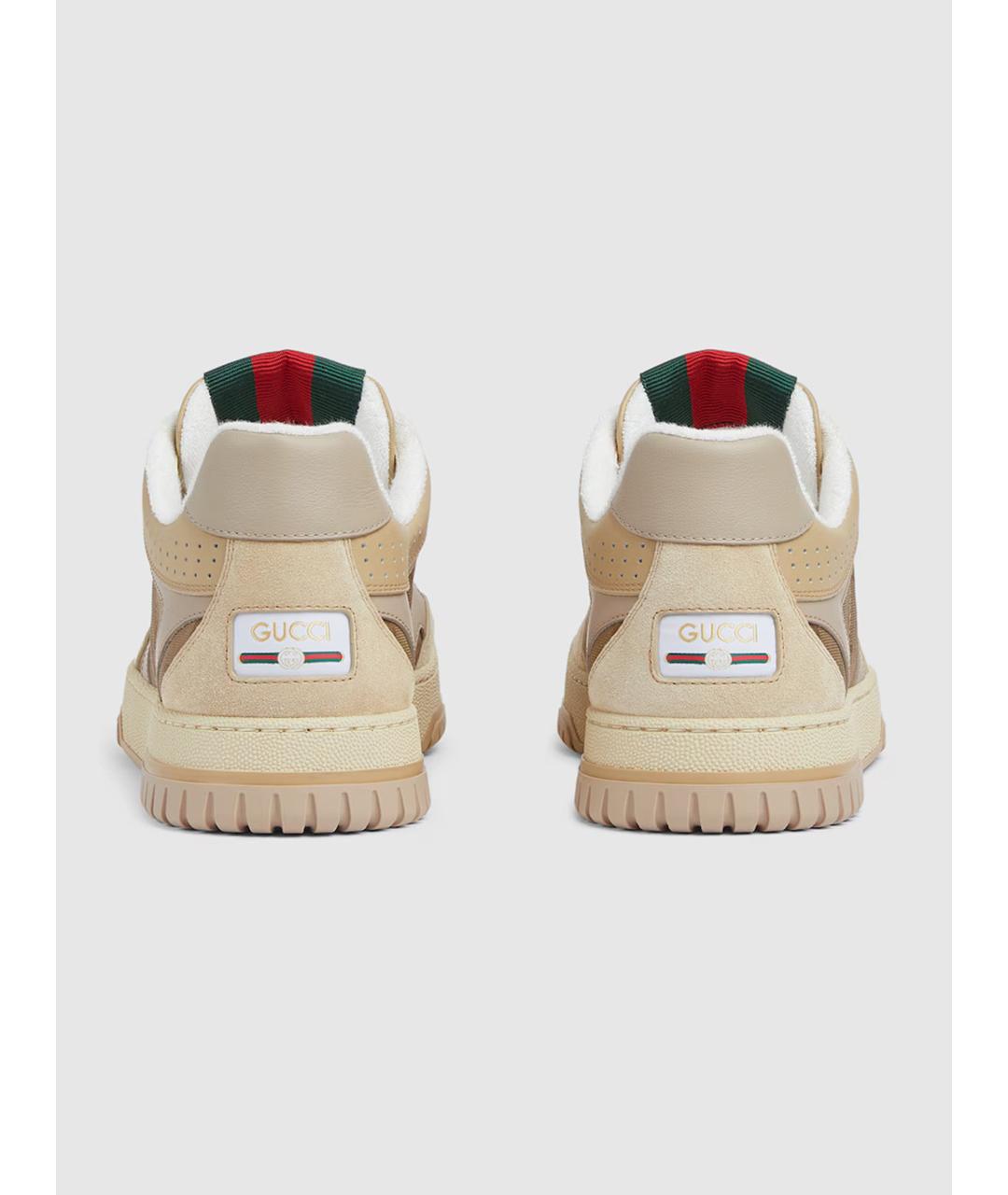 GUCCI Бежевые текстильные низкие кроссовки / кеды, фото 3