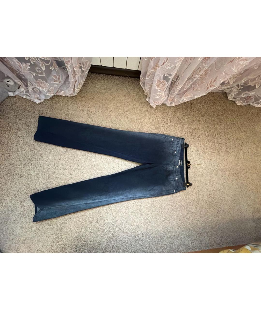 CHANEL Темно-синие хлопковые прямые джинсы, фото 7
