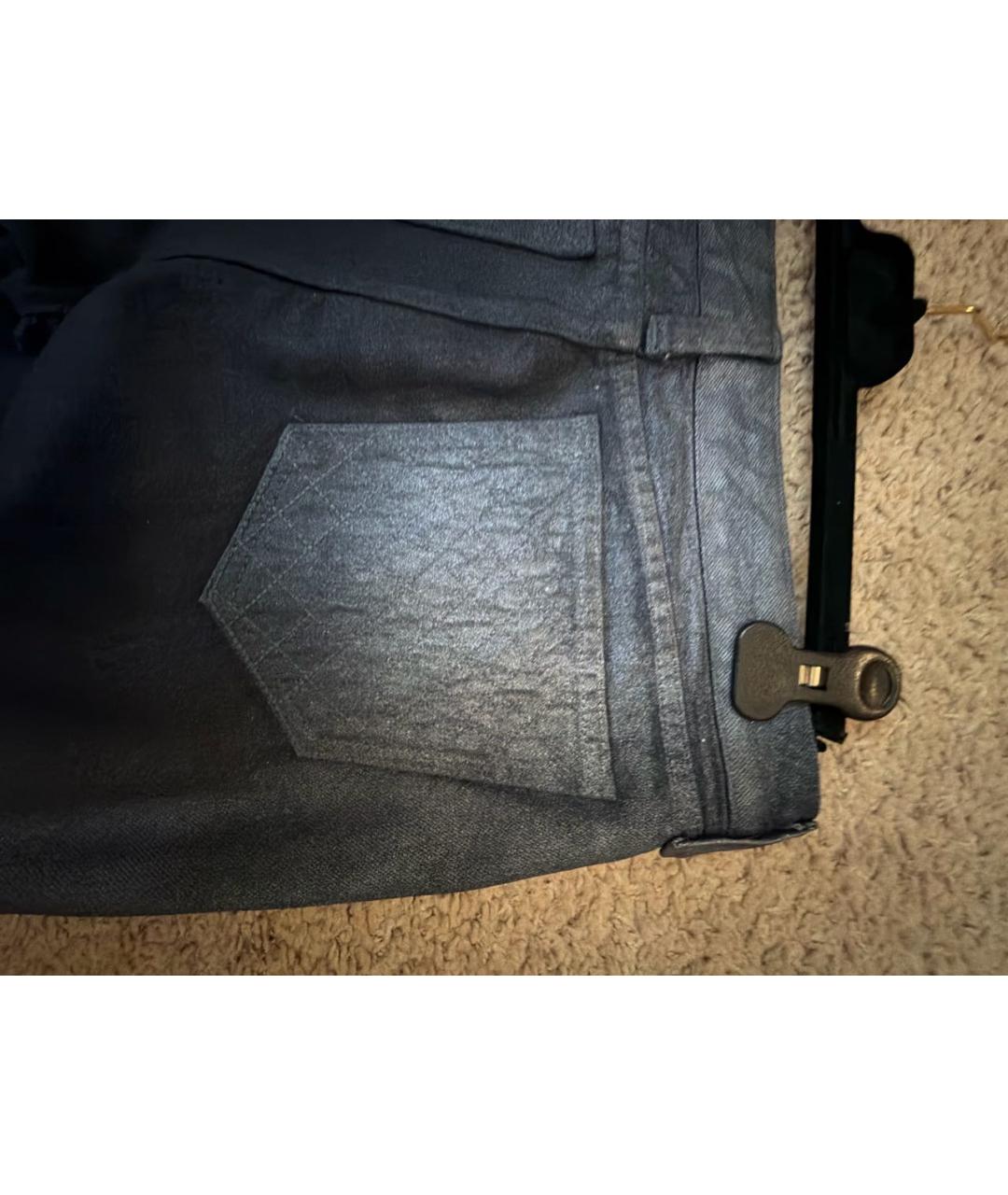 CHANEL Темно-синие хлопковые прямые джинсы, фото 5