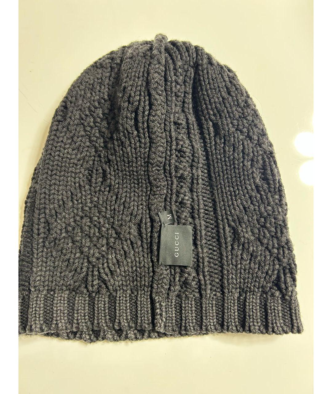 GUCCI Серая шерстяная шапка, фото 3