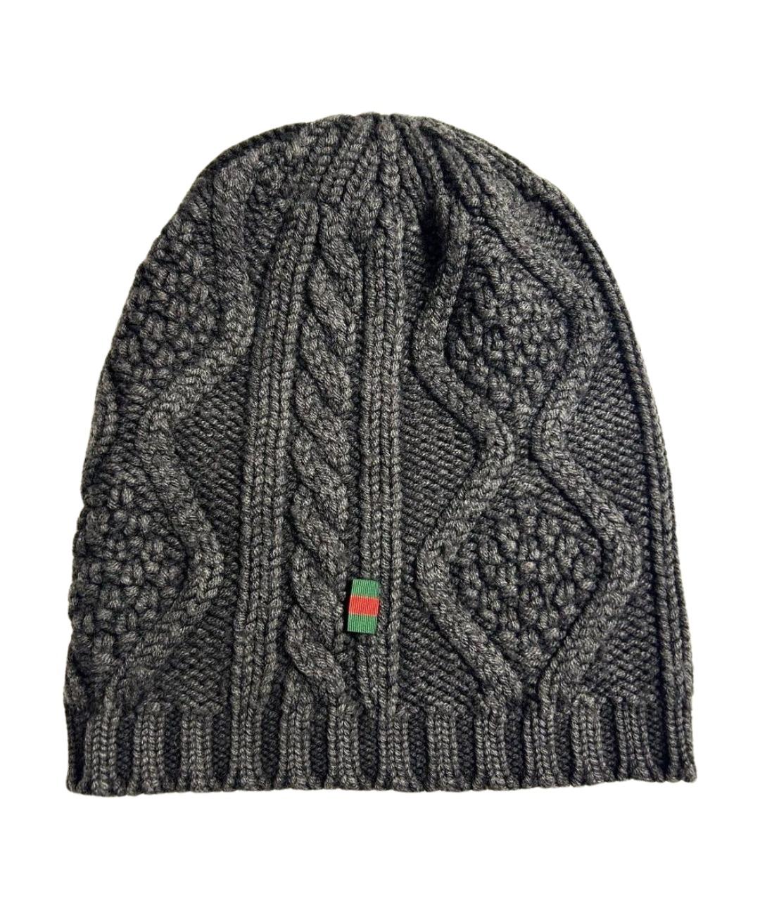 GUCCI Серая шерстяная шапка, фото 1