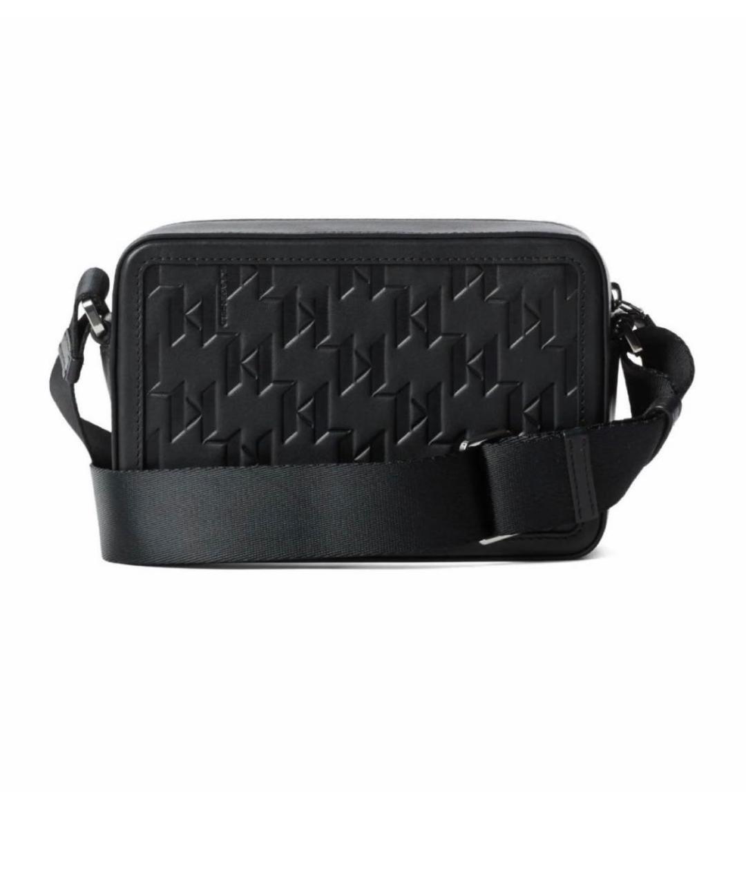 KARL LAGERFELD Черная кожаная сумка на плечо, фото 3