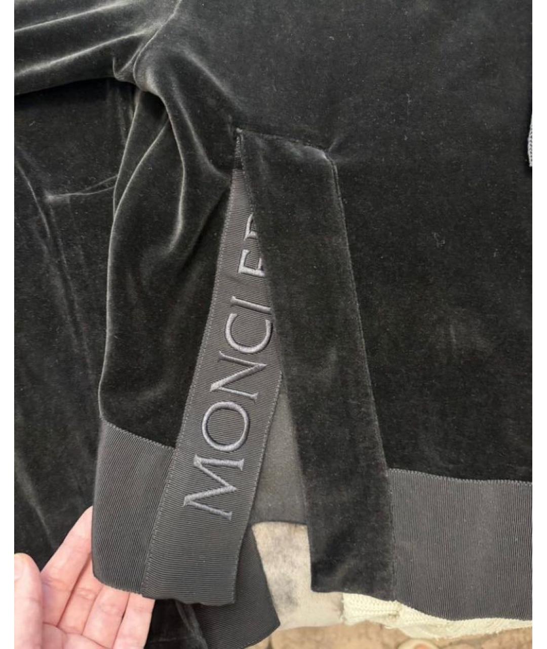 MONCLER Черный бархатный костюм с брюками, фото 6
