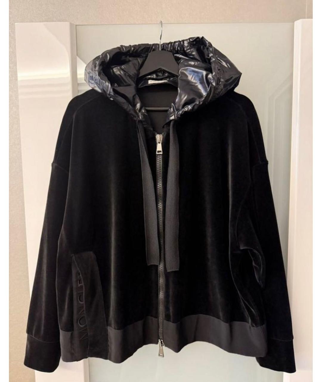 MONCLER Черный бархатный костюм с брюками, фото 2