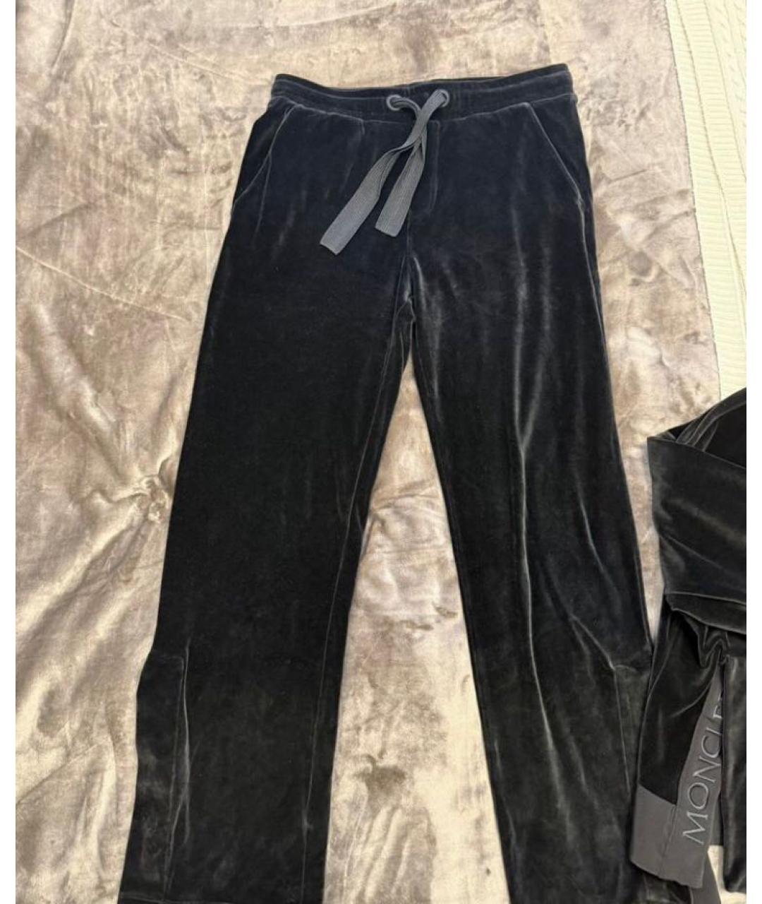MONCLER Черный бархатный костюм с брюками, фото 3