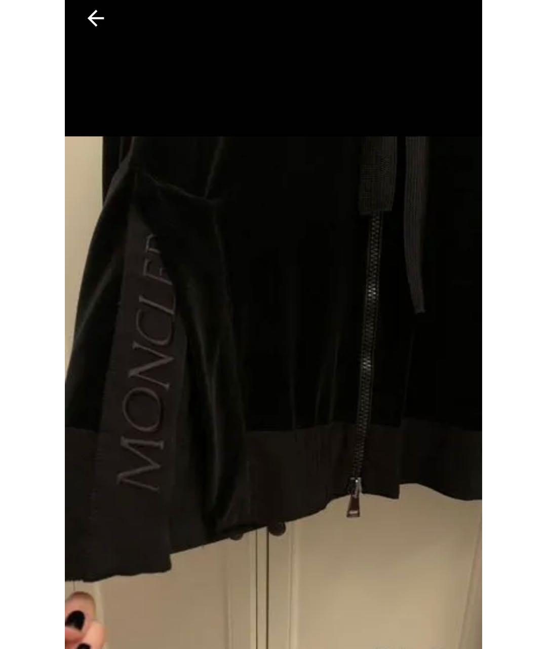 MONCLER Черный бархатный костюм с брюками, фото 5