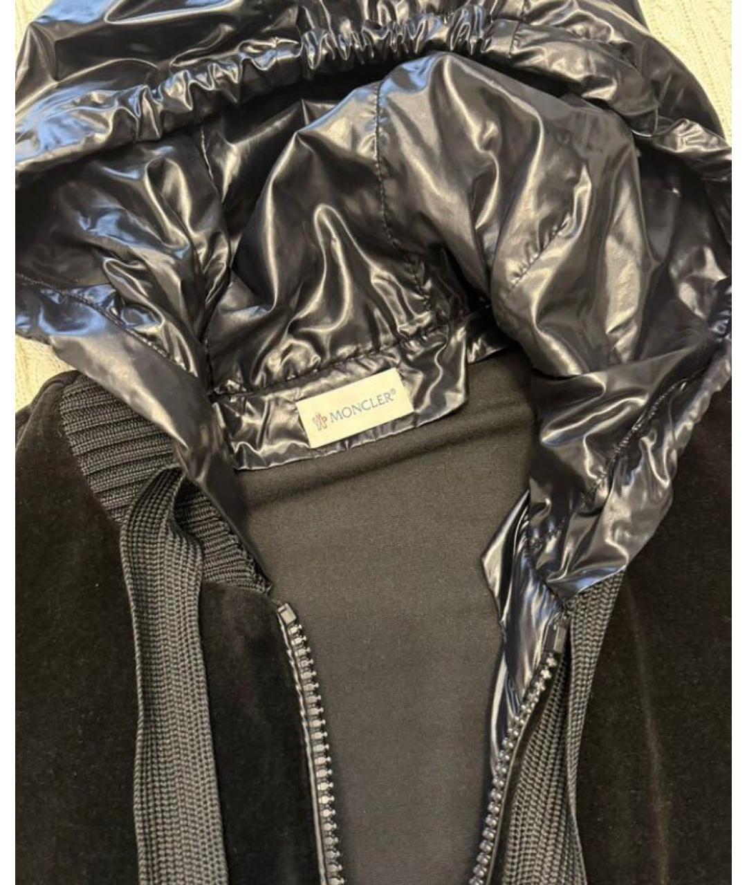 MONCLER Черный бархатный костюм с брюками, фото 7