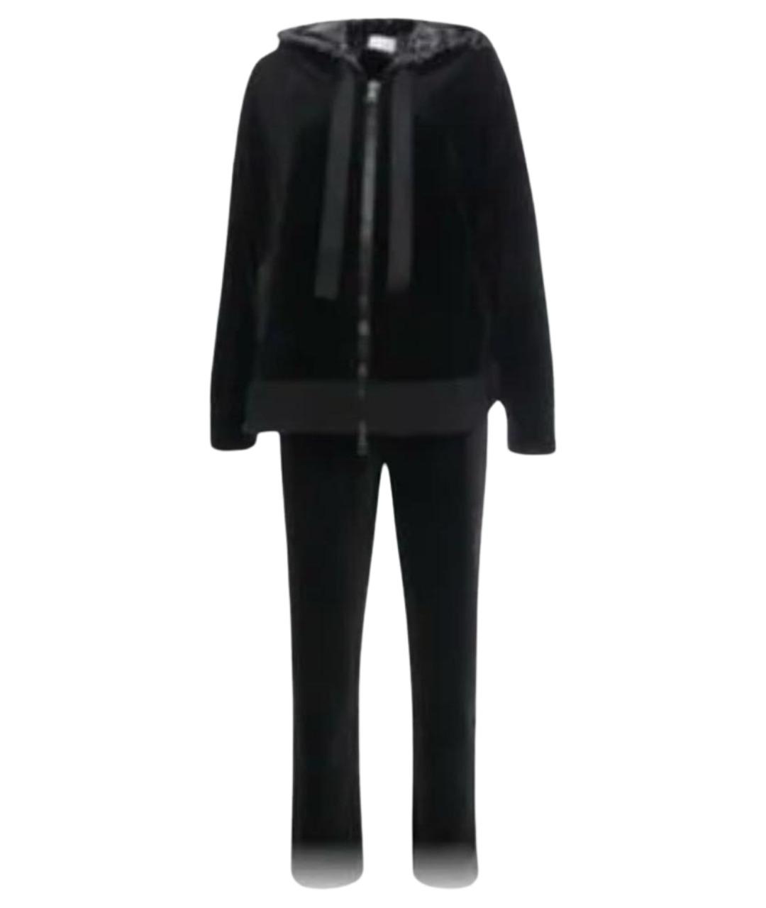 MONCLER Черный бархатный костюм с брюками, фото 1