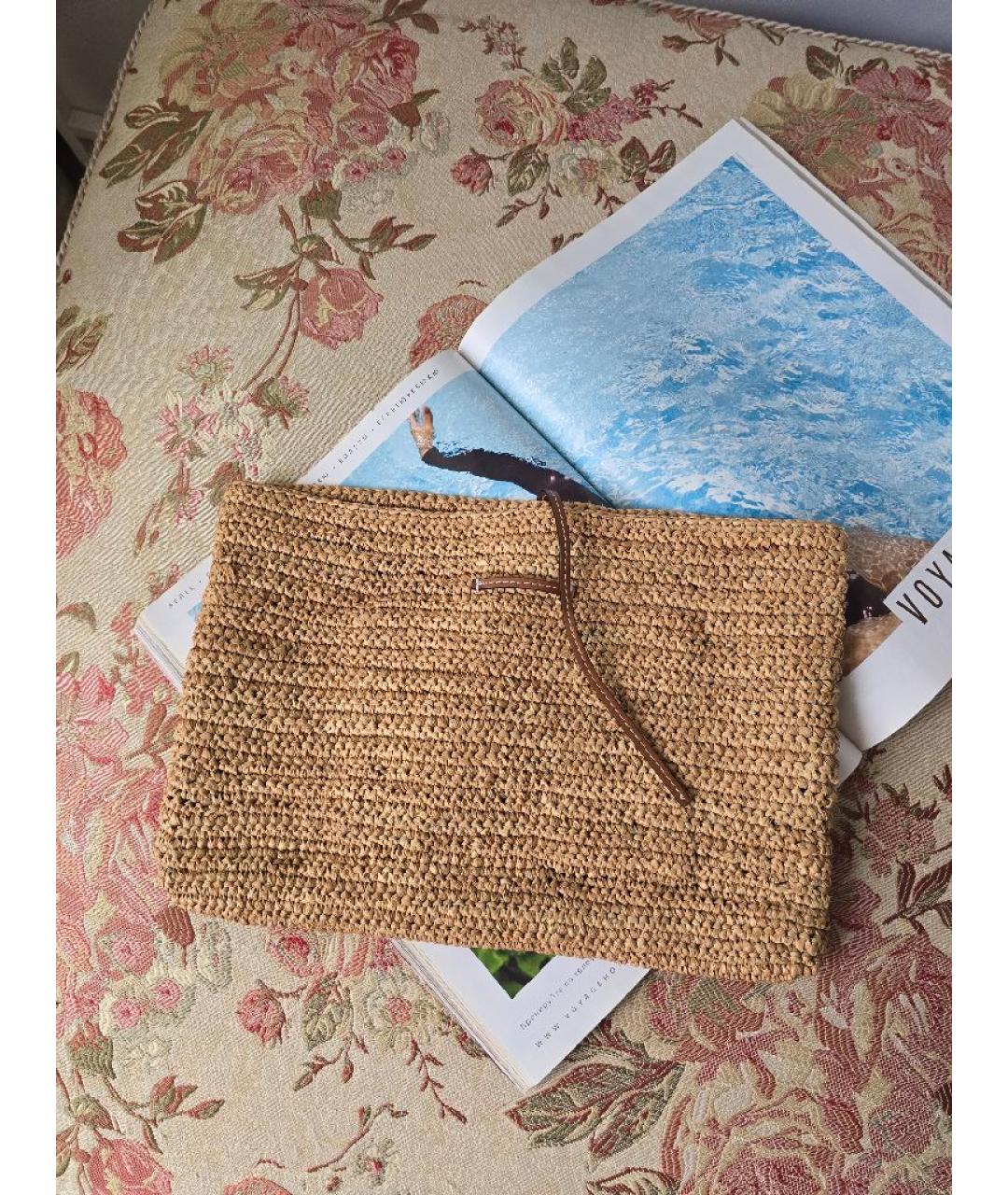 MANEBI Бежевая пелетеная пляжная сумка, фото 2