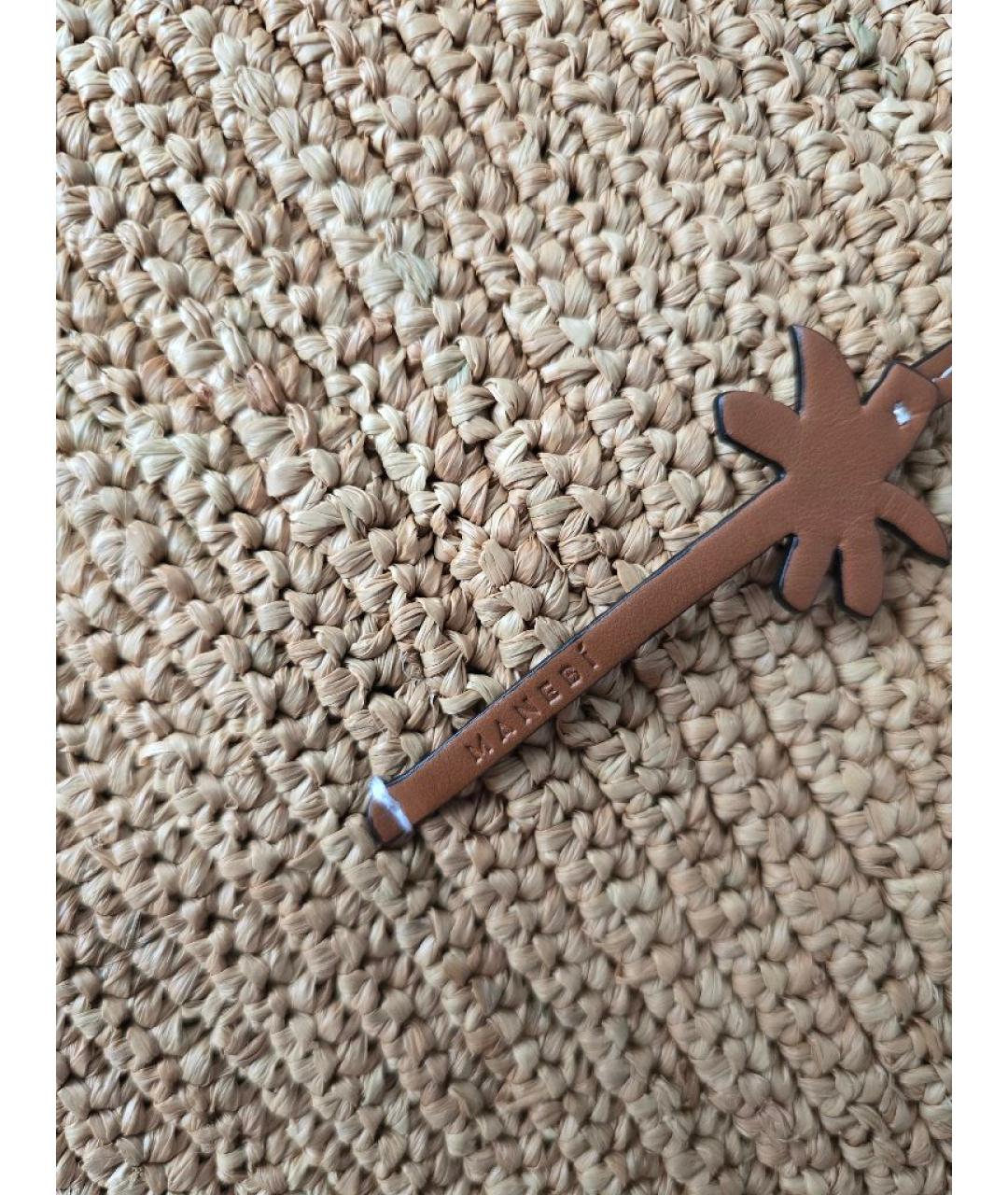 MANEBI Бежевая пелетеная пляжная сумка, фото 5