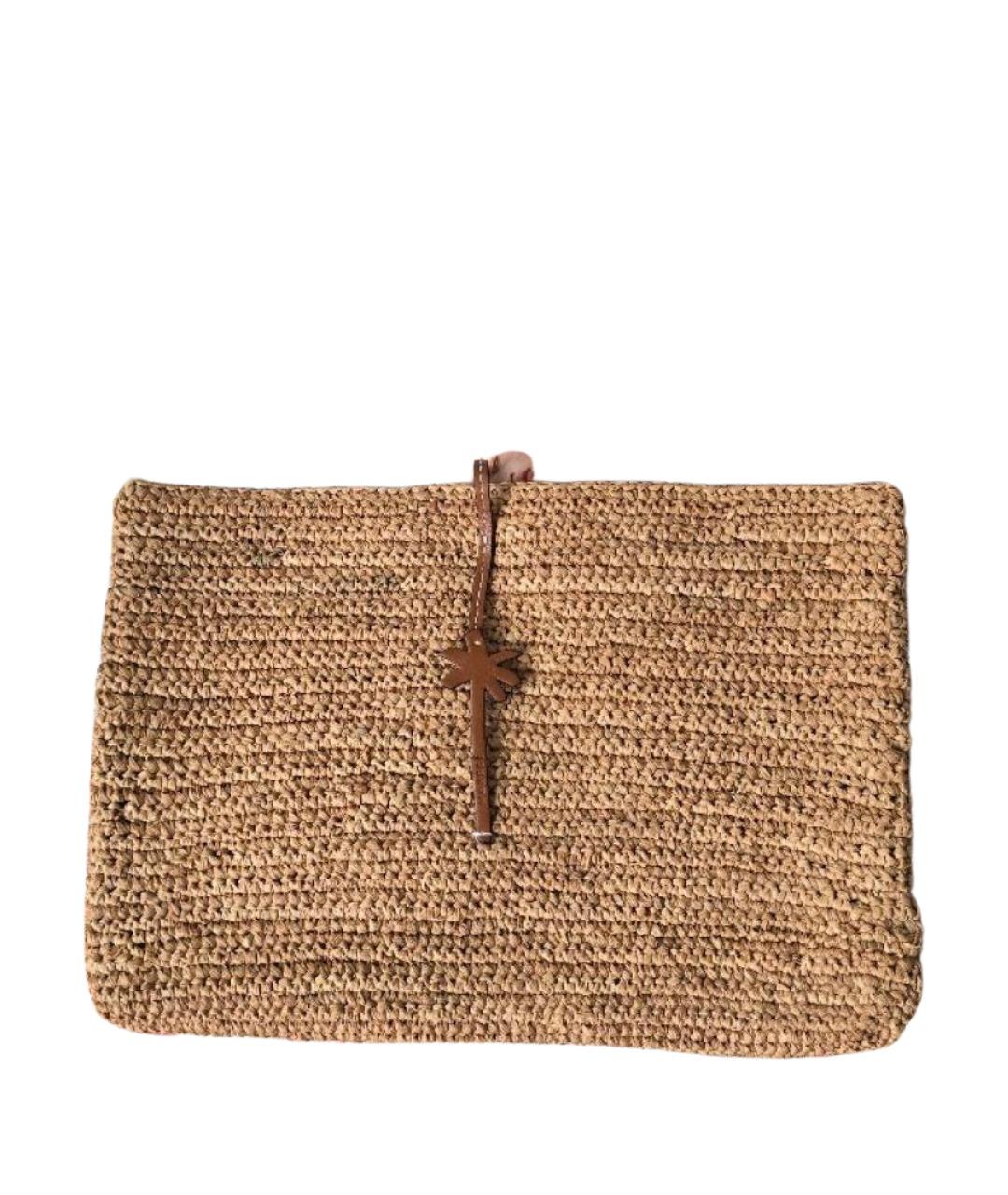 MANEBI Бежевая пелетеная пляжная сумка, фото 1