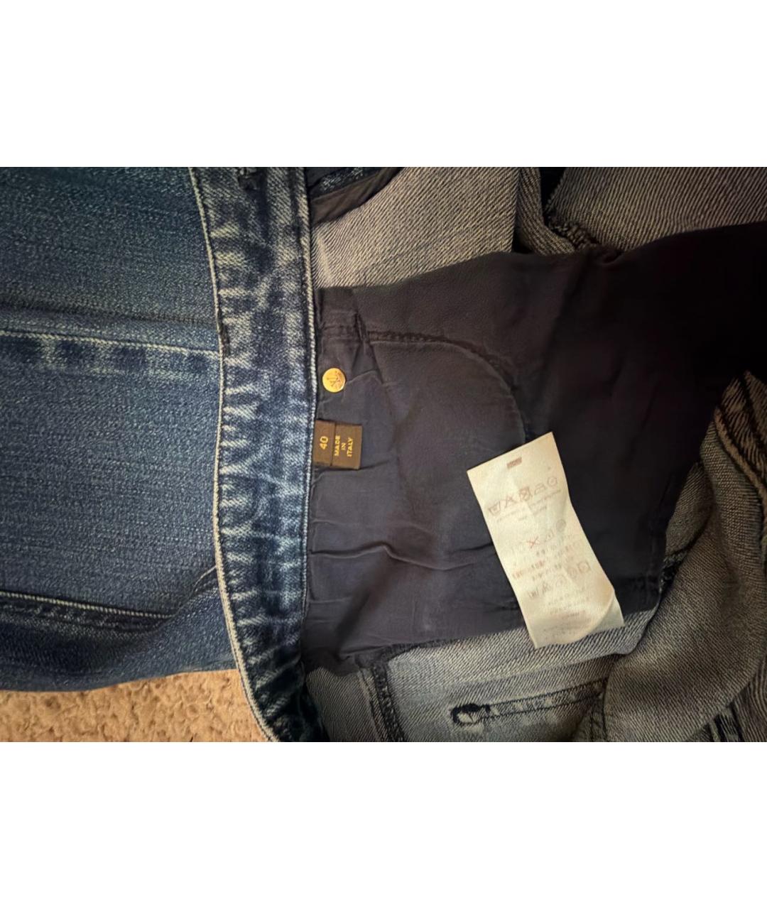 LOUIS VUITTON Темно-синие хлопковые прямые джинсы, фото 3