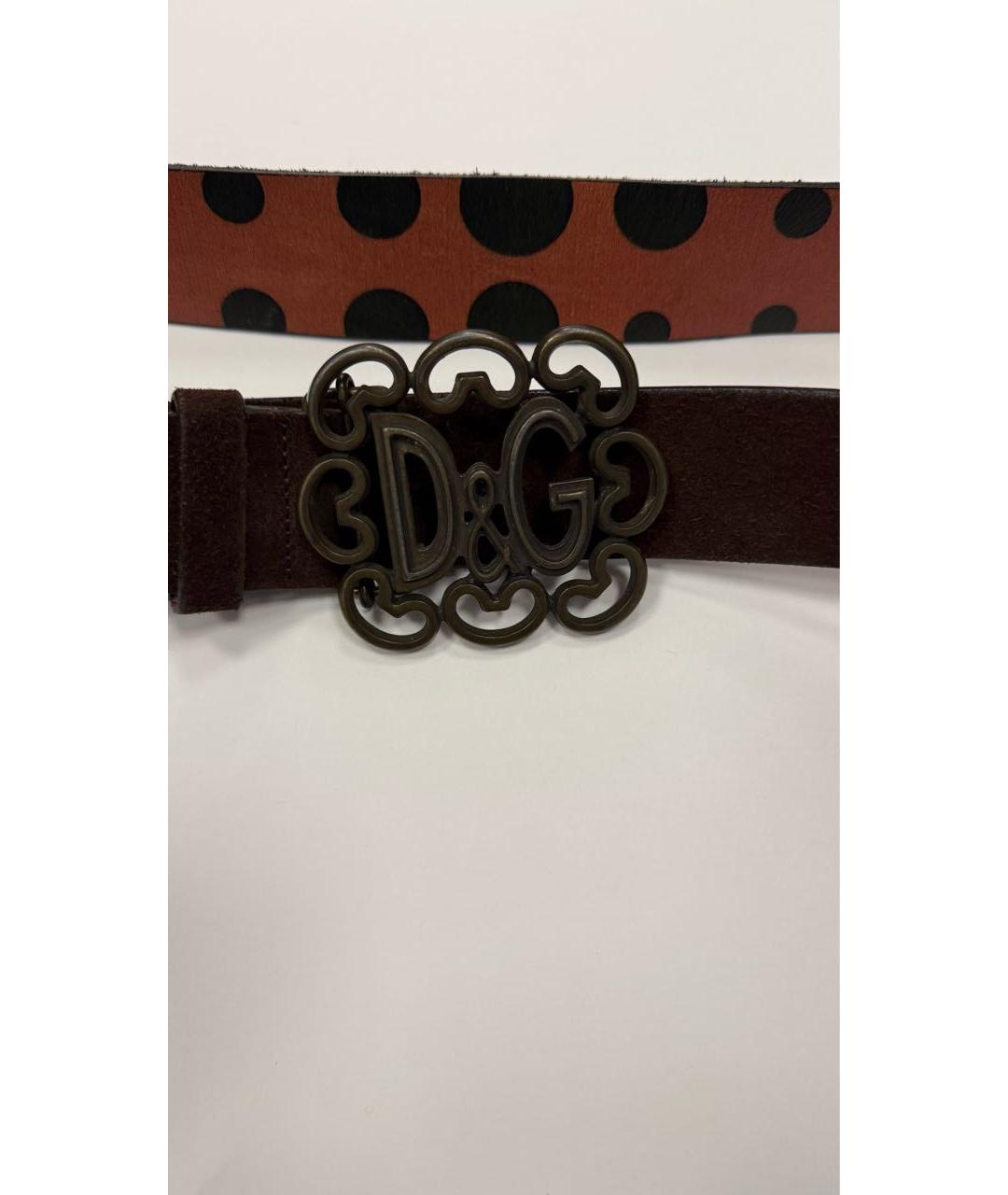 DOLCE&GABBANA Коричневый замшевый ремень, фото 3