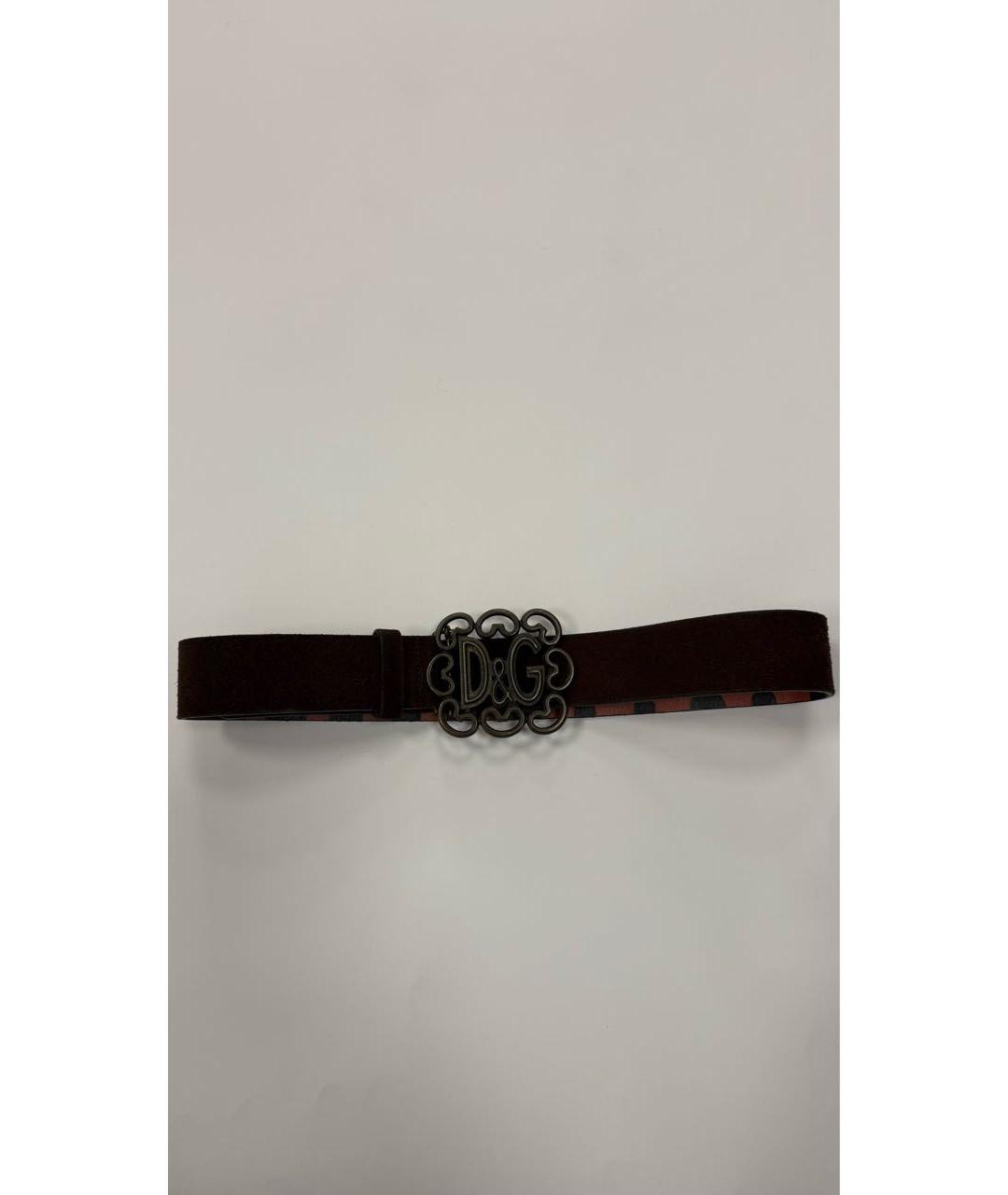 DOLCE&GABBANA Коричневый замшевый ремень, фото 2