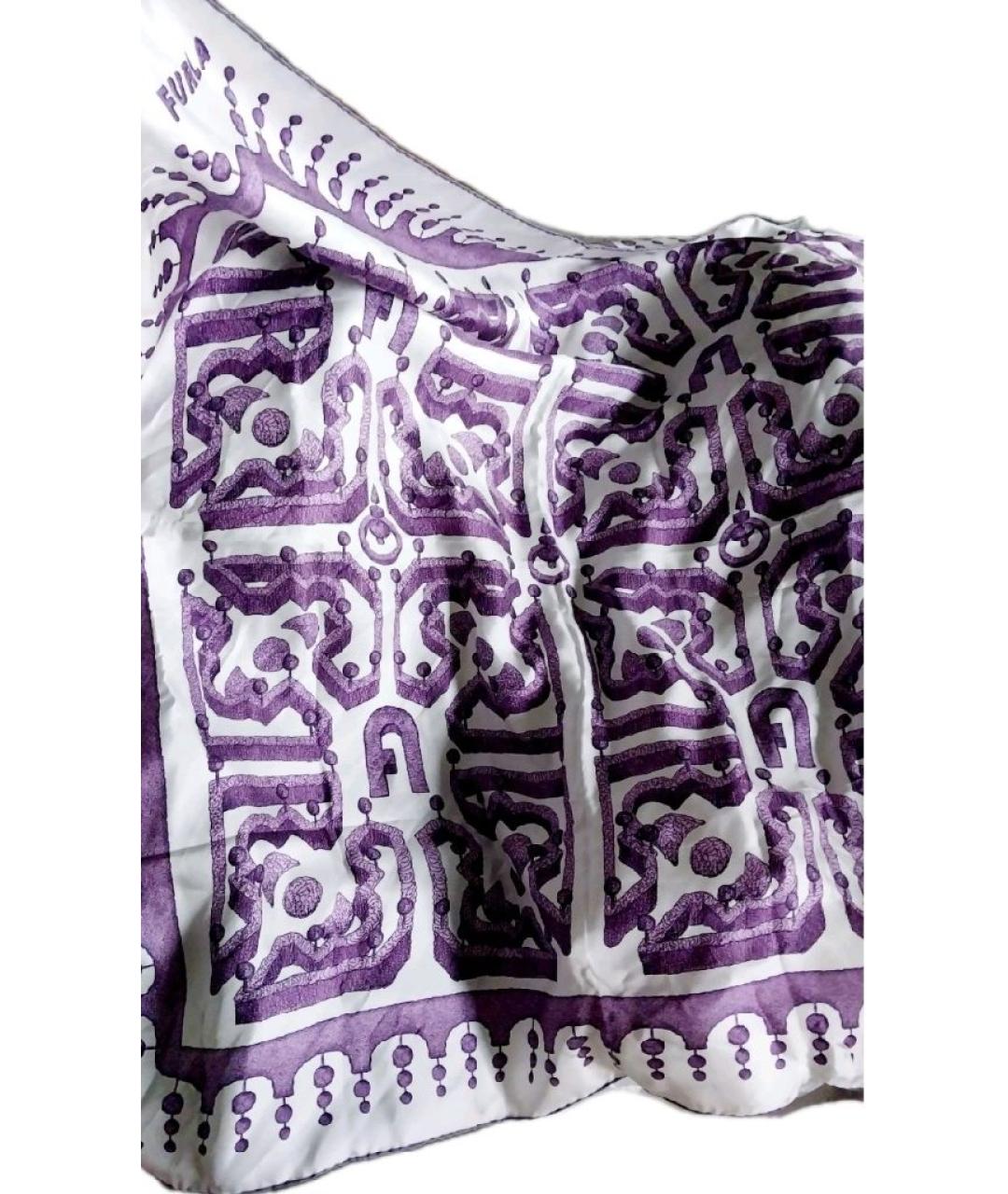 FURLA Фиолетовый шелковый платок, фото 2