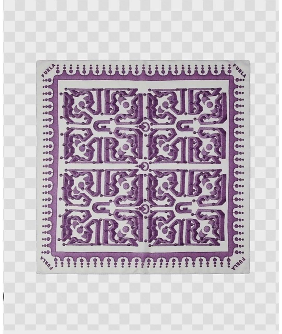 FURLA Фиолетовый шелковый платок, фото 7