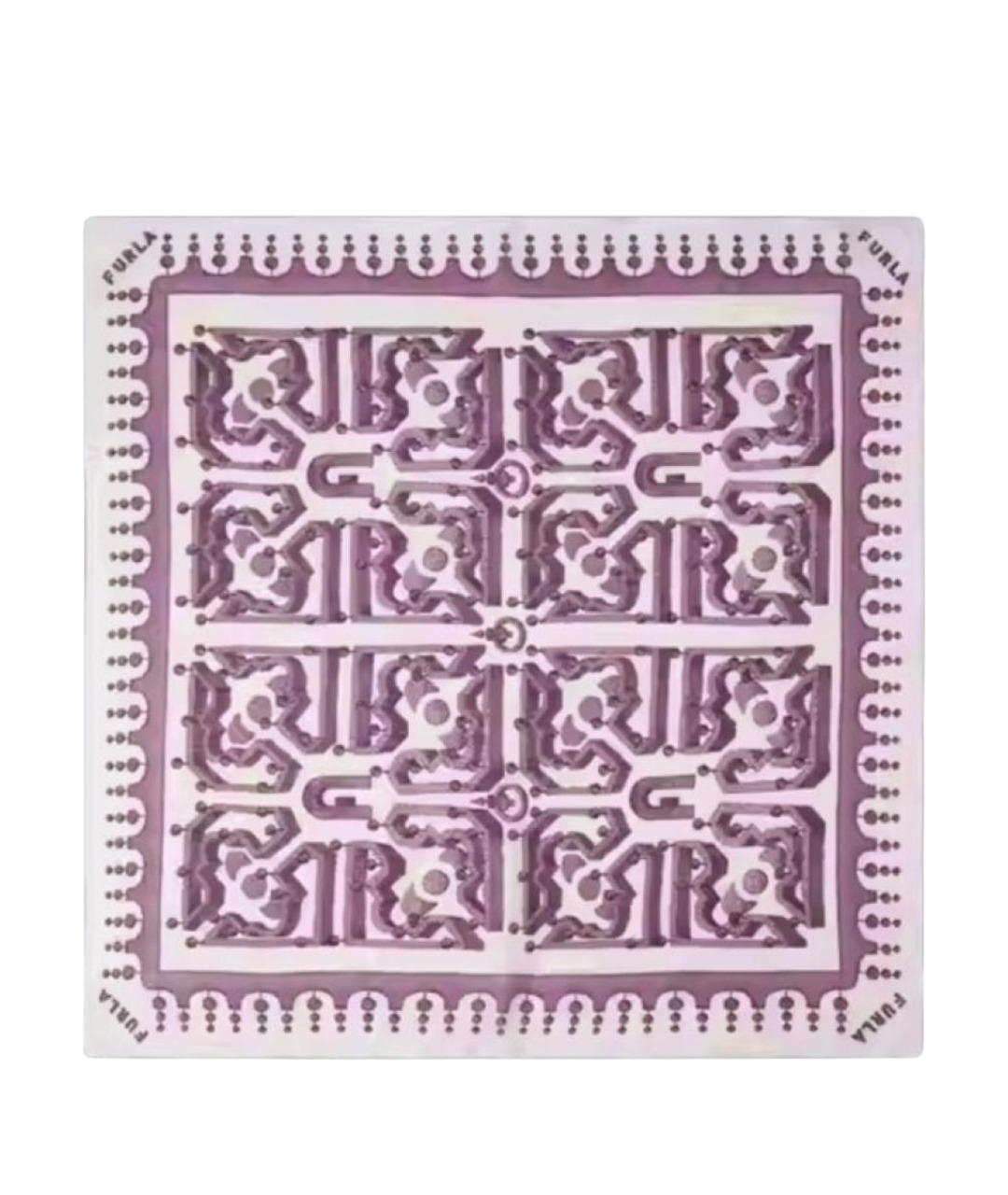 FURLA Фиолетовый шелковый платок, фото 1