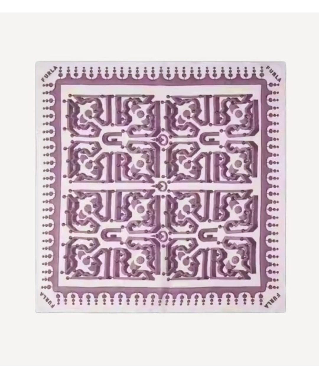 FURLA Фиолетовый шелковый платок, фото 9