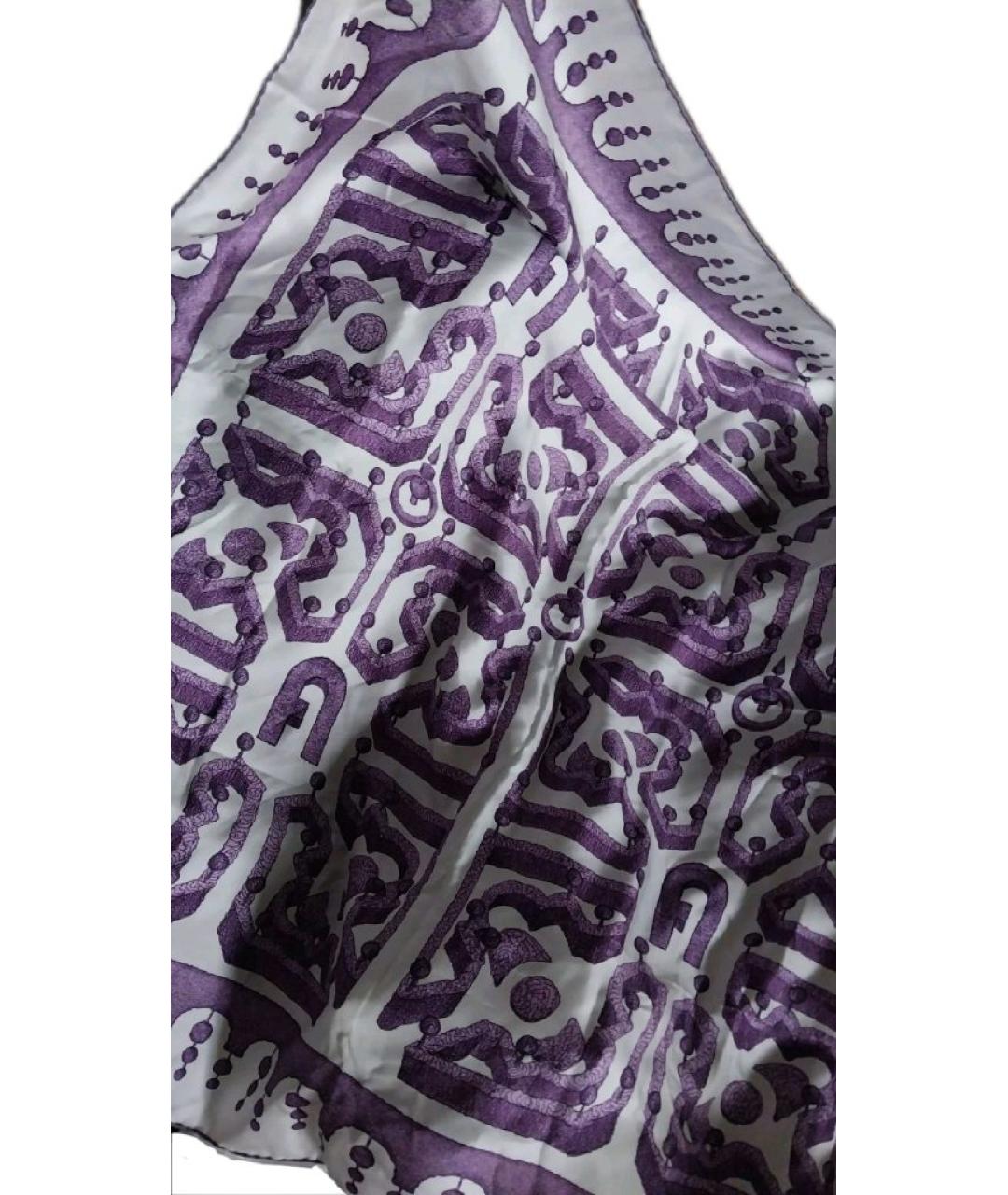 FURLA Фиолетовый шелковый платок, фото 4