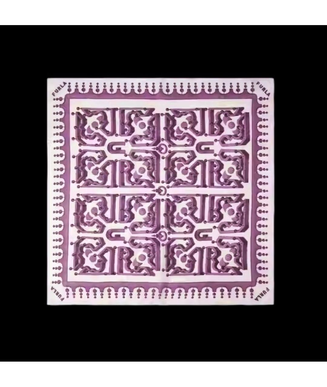 FURLA Фиолетовый шелковый платок, фото 6