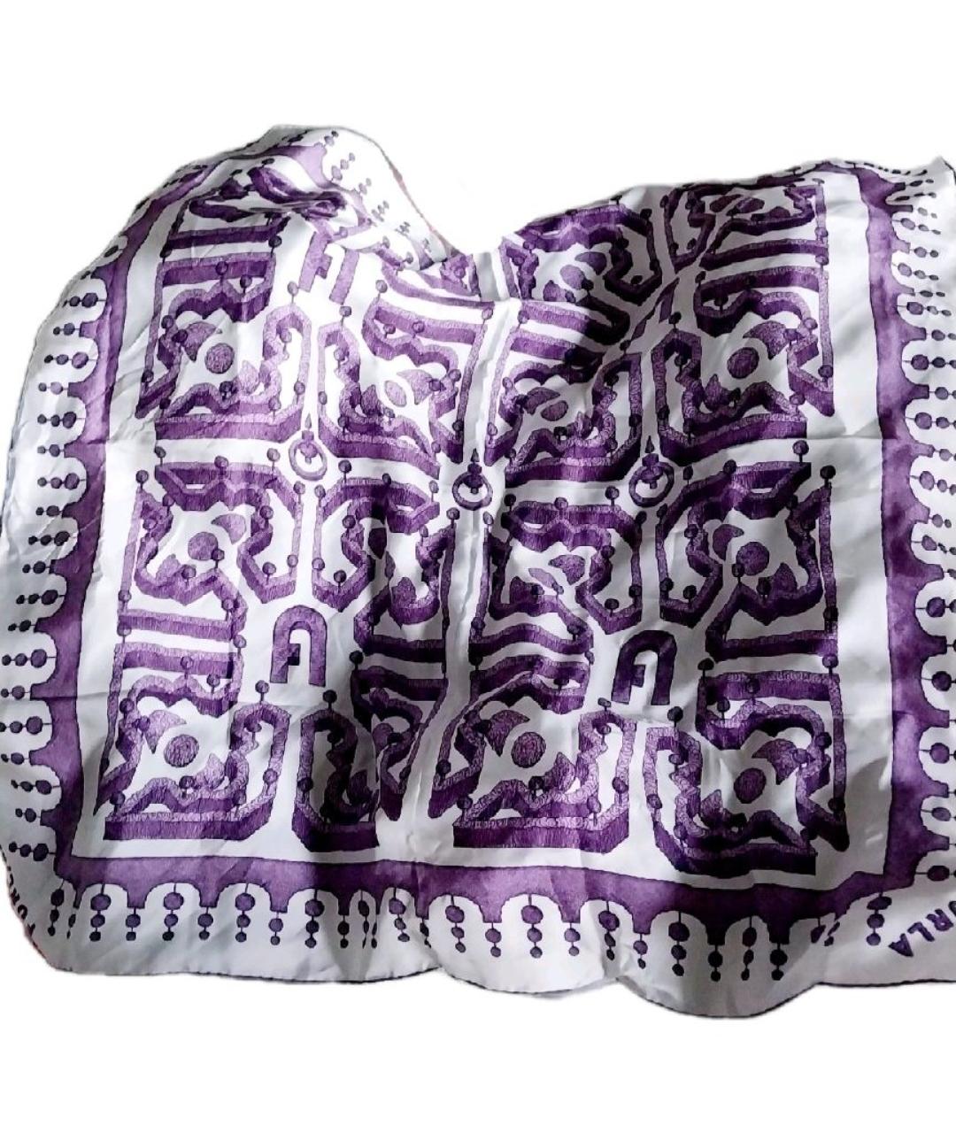 FURLA Фиолетовый шелковый платок, фото 5