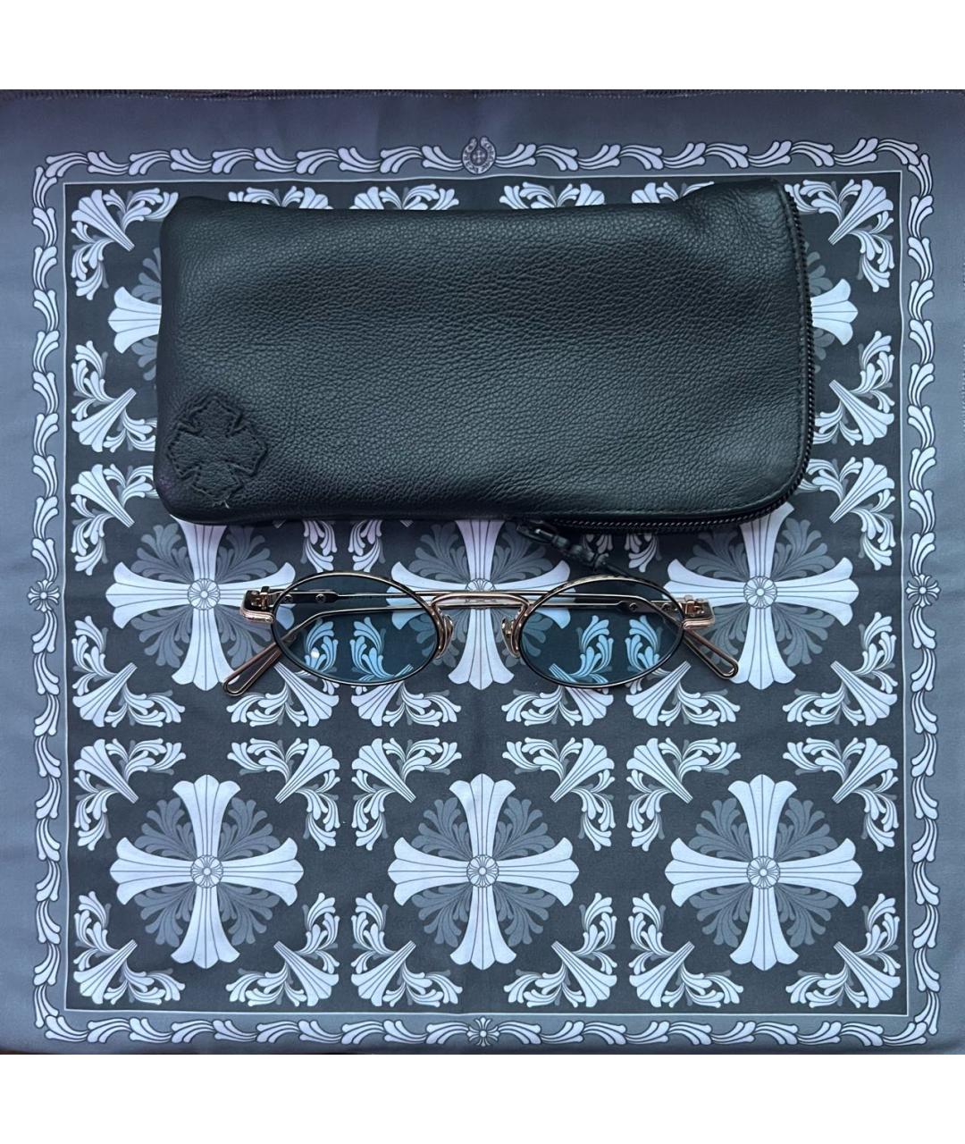 CHROME HEARTS Золотые металлические солнцезащитные очки, фото 8